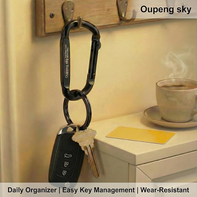 Carabiner Clip - Heavy Duty Carabiners 800lbs-13KN Carabeaner D Ring Shape - Image 3