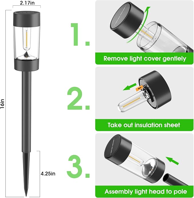 Eyrosa Solar Lights Outdoor, 12 Pack Waterproof Solar Landscape Lighting - Image 3