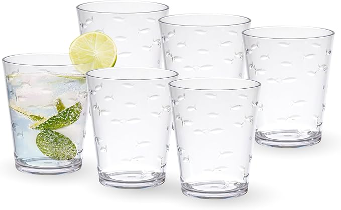 KLIFA- CHARLESTON- 16.5 oz, Acrylic Fishing Tumbler, School of Fish Drinking - Image 2