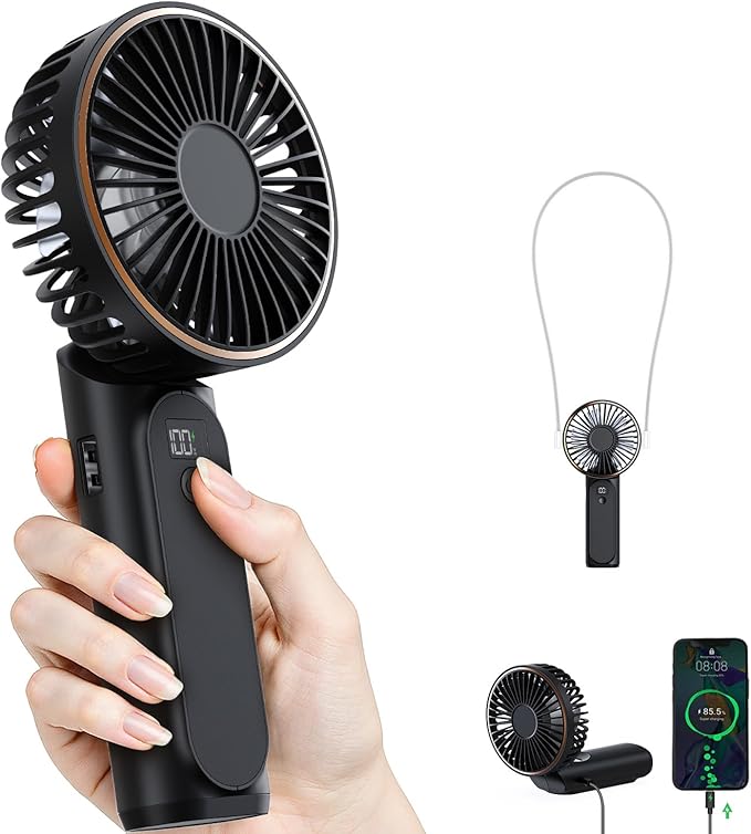 TUNISE Portable Handheld Fan, Portable Fan Rechargeable, 180° Adjustable by TUNISE