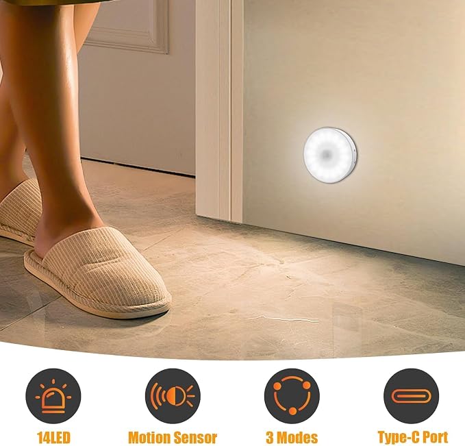 Motion Sensor Light Indoor, 3 Pack Rechargeable Night Light, Wide Detection - Image 2