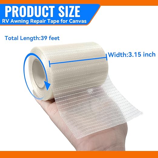 Tikfoam RV Awning Repair Tape for Tarp, Boat Covers, Tear Repair Patch Kit - Image 2