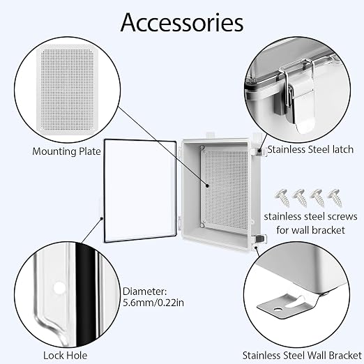 LeMotech Electrical Box, IP67 Waterproof Hinged Clear Cover Stainless Steel - Image 4