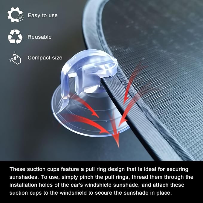 24 PCS Pull Tab Clear Small Suction Cups - Image 3