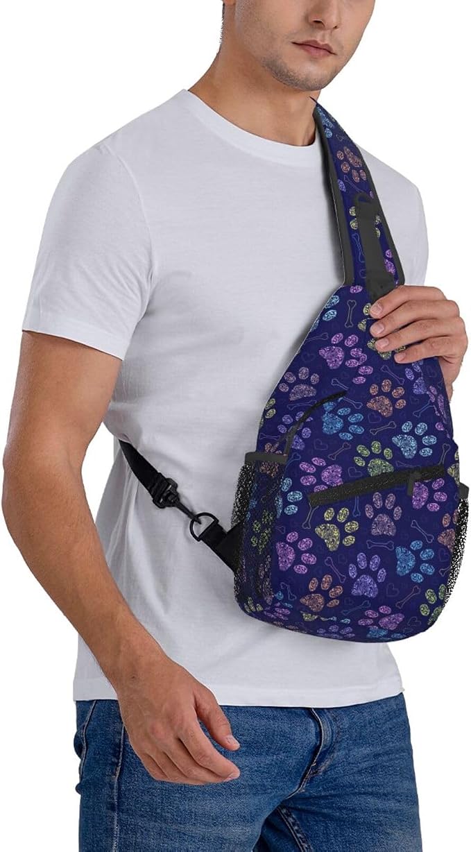 Dog Paw Sling Bag For Women Men Cute Footprint Backpack Crossbody Shoulder Bag - Image 8