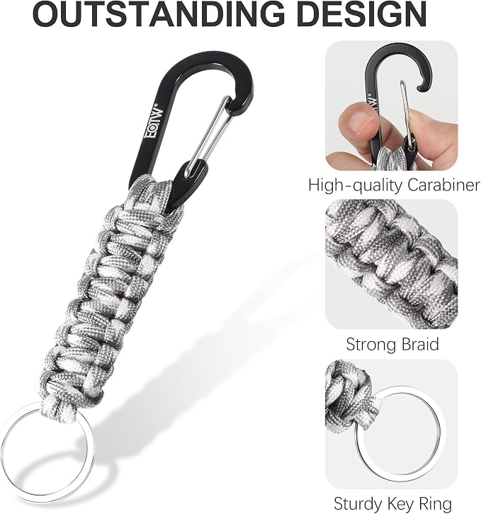 EOTW Paracord Keychain for Men Women Paracord Carabiner Backpack Keychain - Image 3
