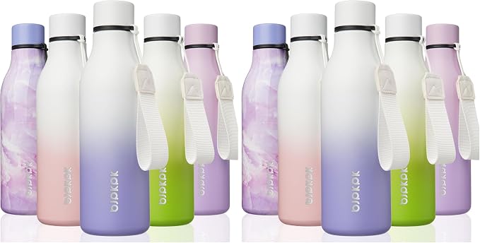 BJPKPK Insulated Water Bottle, 18 oz, Stainless Steel | Leak Proof | Pack of 2 by BJPKPK