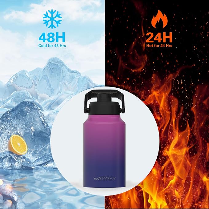WATERSY 2/3 Gallon Water Bottle Insulated, BPA Free&Leak Proof, 87oz Stainless - Image 2