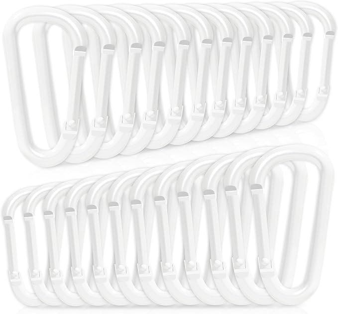 24pc Aluminum Carabiner Clip D Ring, Keychain Spring Hook, Small Carabiners Set by Zalava