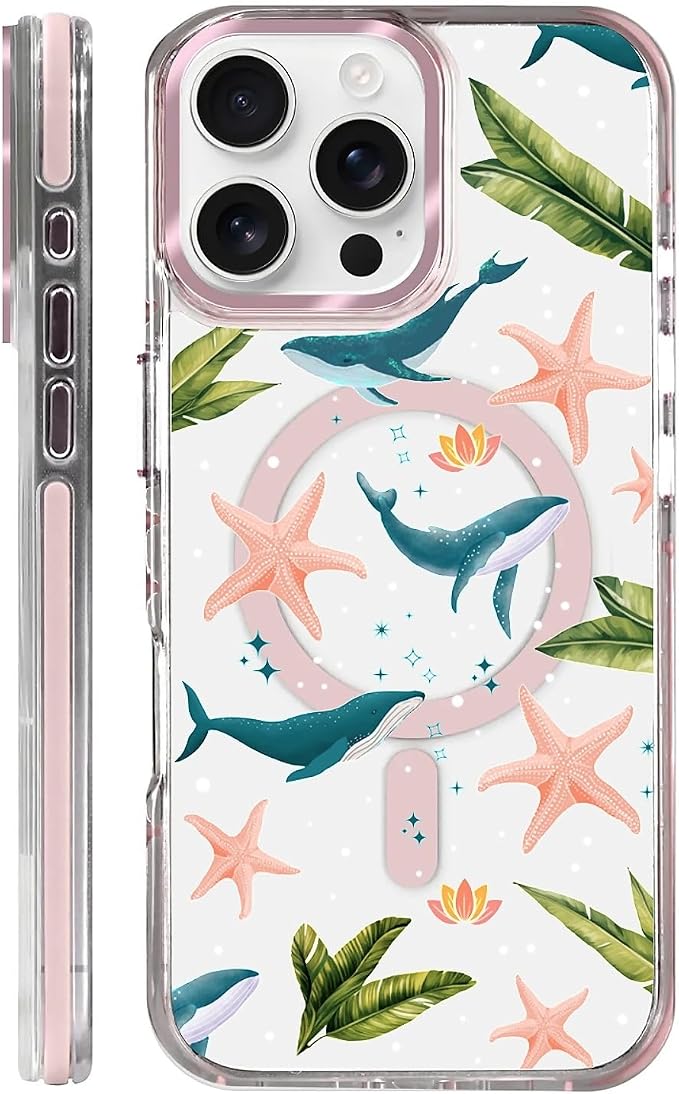 Case for iPhone 16 Pro, Sealife Whale Ocean Wildlife Clear Phone Case by Toulas