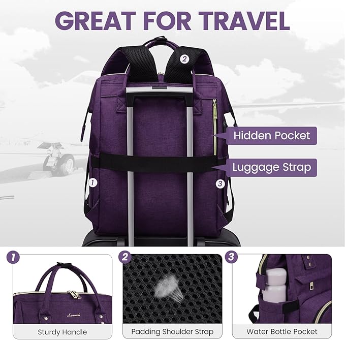 LOVEVOOK Laptop Backpack for Women, 17 Inch Professional Womens Travel Backpack - Image 5