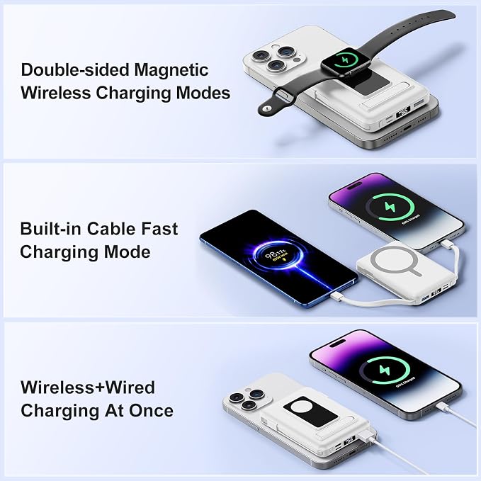Magnetic Portable Charger, 10000mAh Wireless Power Bank - Image 7