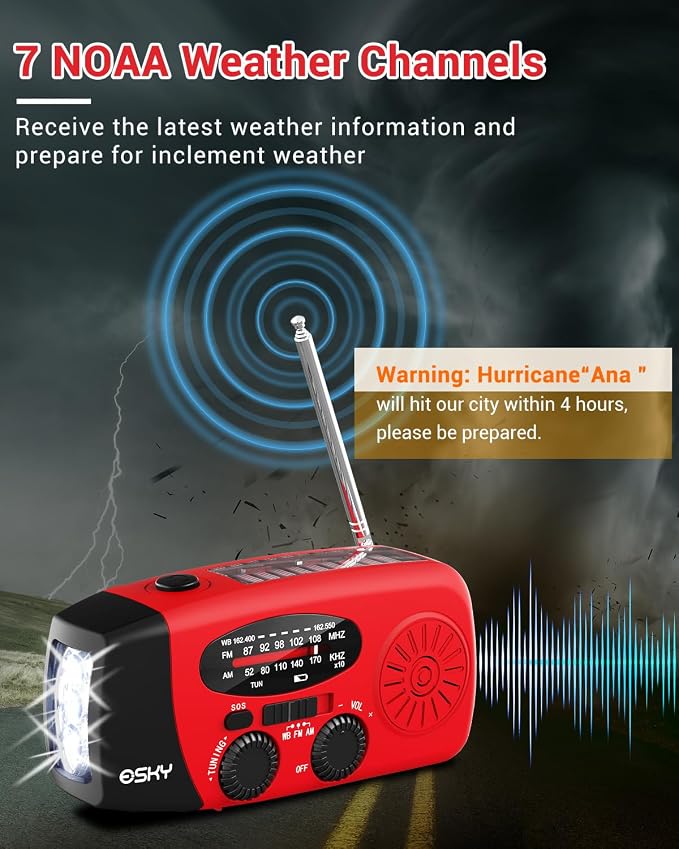 Esky Emergency Hand Crank Radio 7400mWh - Image 2
