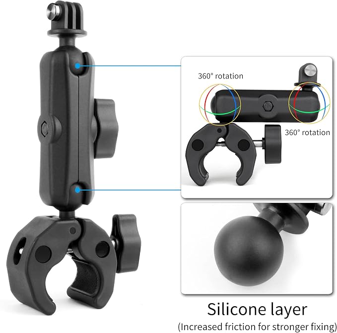 SOONSUN Super Clamp Mount with Dual 360° Ball Heads & Phone Holder, Heavy-Duty - Image 3