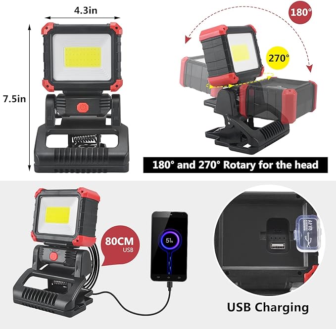 Tresda LED Rechargeable Work Light - Image 5