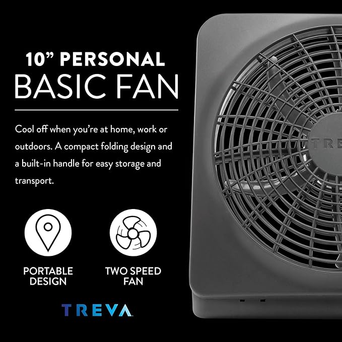 O2COOL Treva 10-Inch Portable Desktop Air Circulation Battery Fan, 2 Speed - Image 9