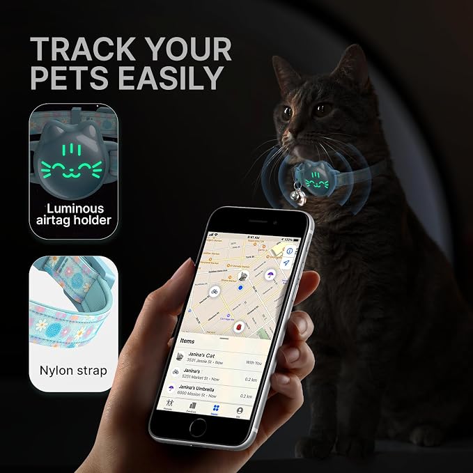 Waterproof Airtag 2nd & 1st Cat Collar, Breakaway Cat Airtag Collar - Image 2