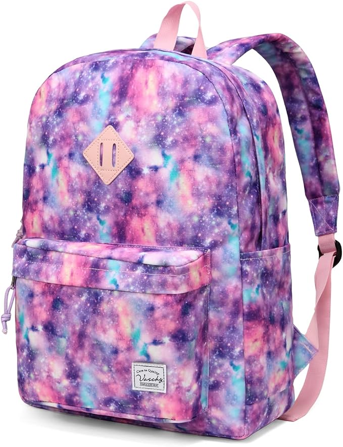 VASCHY Backpack for School, Lightweight Water Resistant Bookbag Casual Daypack by Vaschy