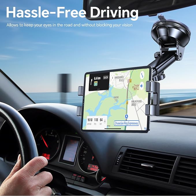 Tablet Holder for Car ipad Holder for Car【Windshield+Dash】Suction Cup ipad - Image 2