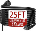 Skrizcable 16/3 25 Ft Indoor Black Extension Cord, Flexible & Flame Retardant by Skrizcable