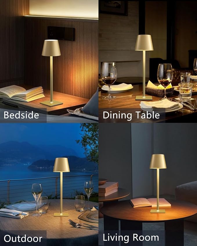 Fizrice Cordless Table Lamp, 6000mAh Battery Operated, 250LM Adjustable - Image 2