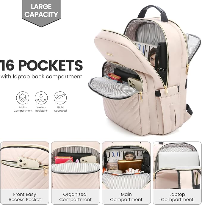 LOVEVOOK Laptop Backpack for Women 15.6 inch, Cute Womens Travel Purse - Image 2
