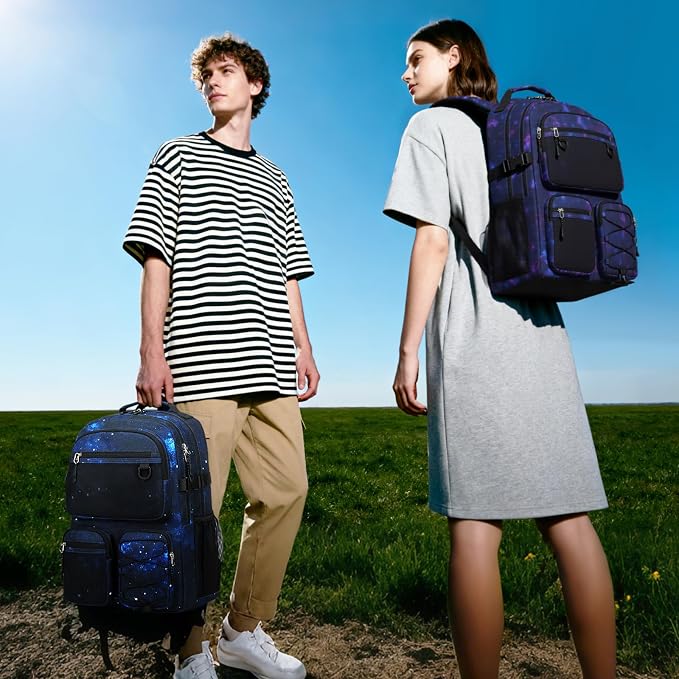 Lohol Multi-Pocket Backpack for Travel College, Heavy Duty Big Bookbag - Image 2