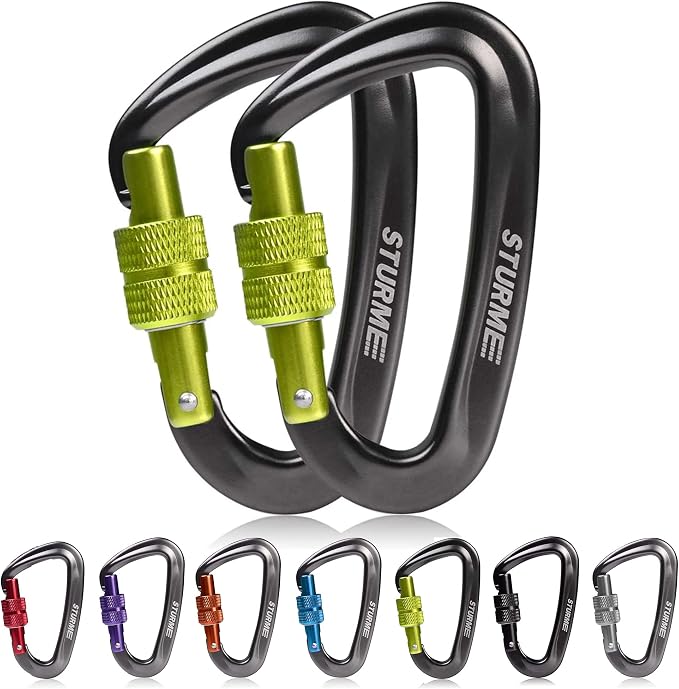 STURME 12kN Heavy Duty Locking Carabiner Clips by STURME
