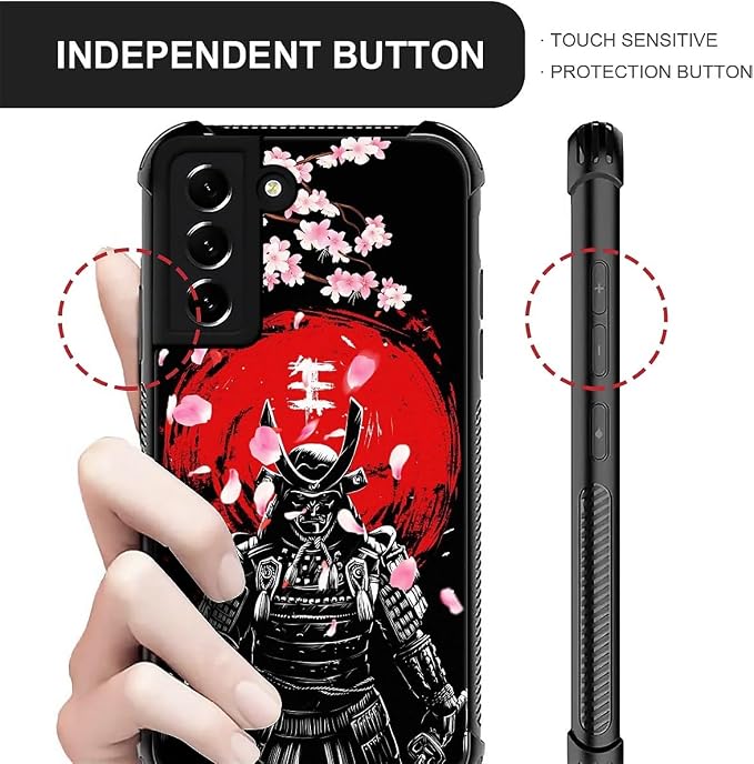 for Samsung Galaxy S21 Case, Sakura Japanese Samurai Pattern Graphic Design - Image 3