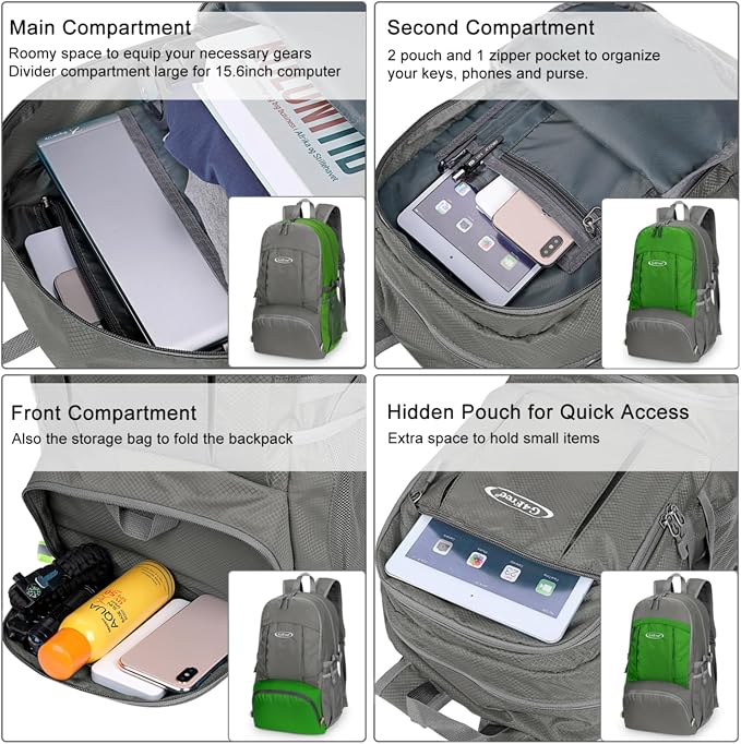 G4Free 40L Lightweight Packable Hiking Backpack, Waterproof Travel Daypack - Image 3