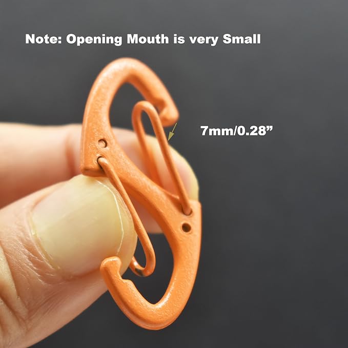 Small Carabiner Clips 1.6 inch Metal Double Sided Spring Gate Snap Hooks - Image 2