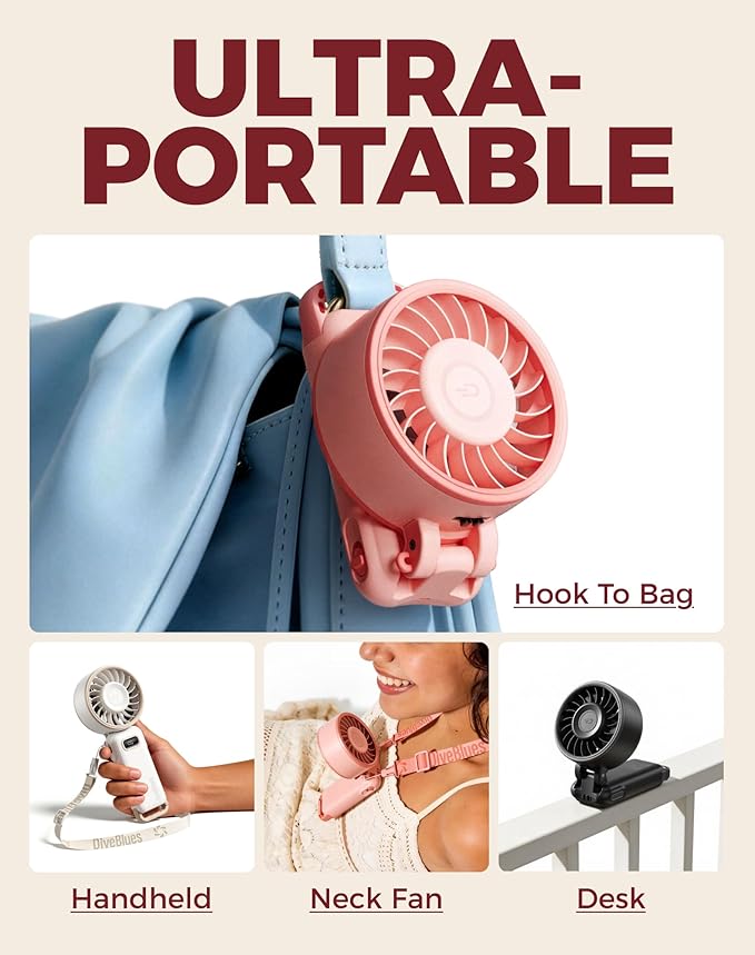 Diveblues Portable Turbo Fan, 100 Speed Handheld Fan - Image 5