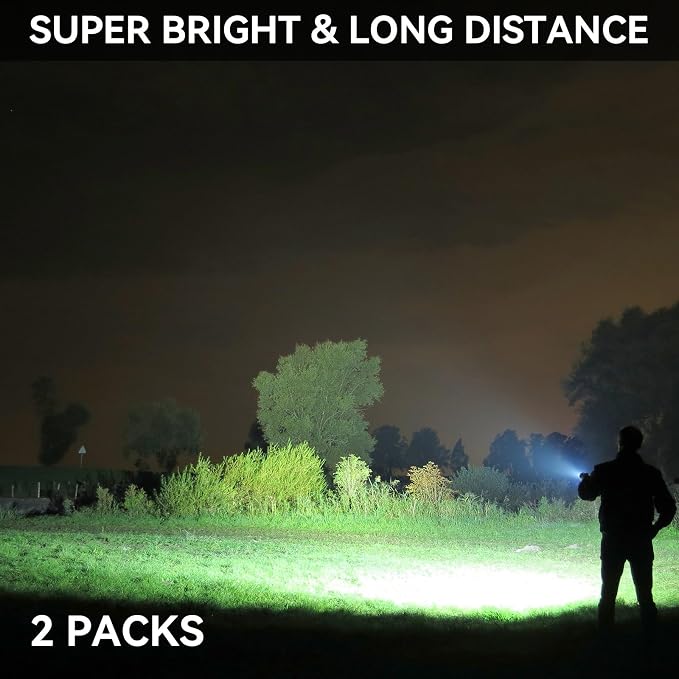 Rechargeable Flashlights 90, 000 High Lumen, 2 Pack Super Bright LED Flashlight - Image 2
