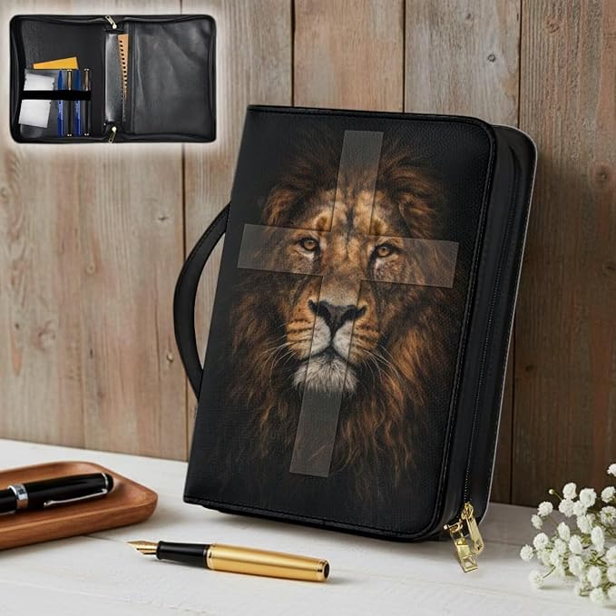 Leather Bible Cover Case for Men PU Bible Case - Image 5