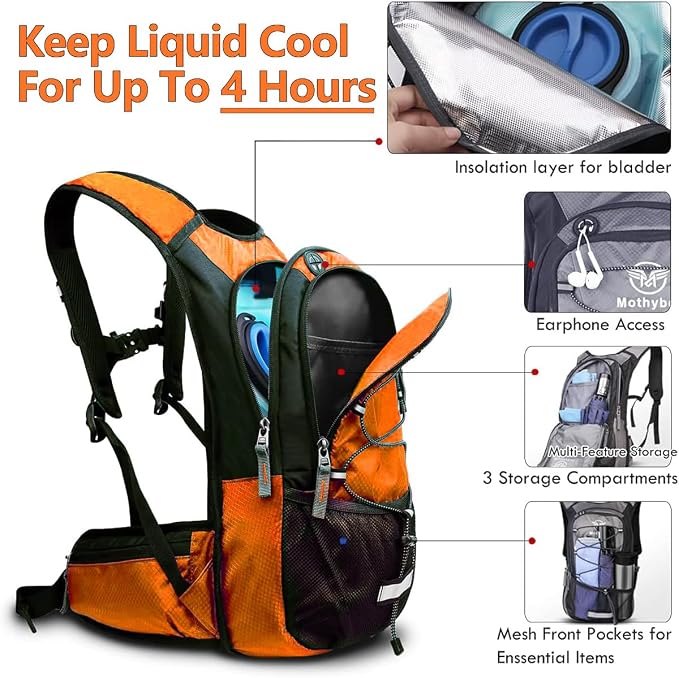 Mothybot Hydration Pack, Insulated Hydration Backpack - Image 2