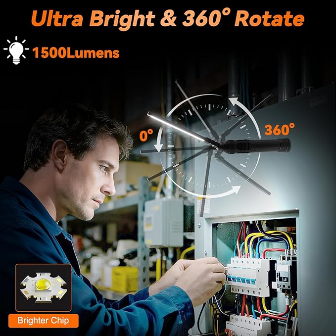 2Pack Magnetic Work Light, All Aluminum & 1500 High Lumens Rechargeable LED - Image 2