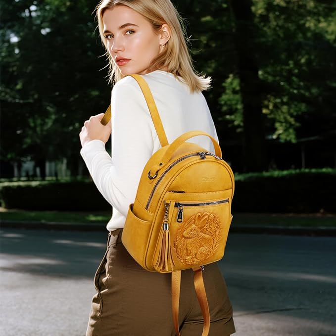 Mini Backpack Purse for Women, Embossed Leather Small Backpack Fashion Travel - Image 2