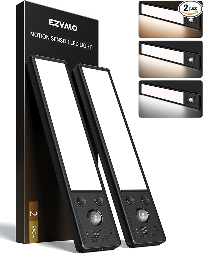 EZVALO 8" Under Cabinet Lighting, 2400mAh USB-C Rechargeable Motion Sensor Light by EZVALO