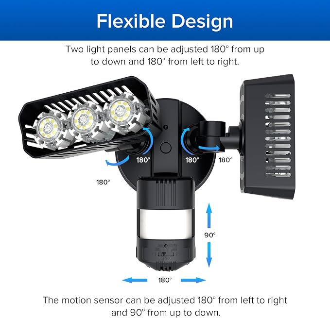 SANSI 38W 5000LM Motion Sensor Outdoor Lights, Flood Light Outdoor Detector - Image 8