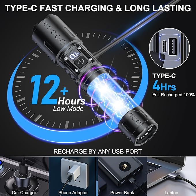 Banral Flashlights High Lumens Rechargeable - Image 5