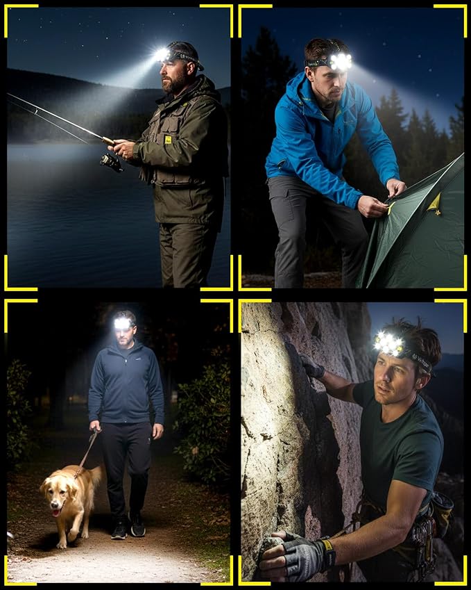 Victoper Headlamp Rechargeable, High Lumen Bright 10 LEDs Head Lamp, 8+2 Modes - Image 7