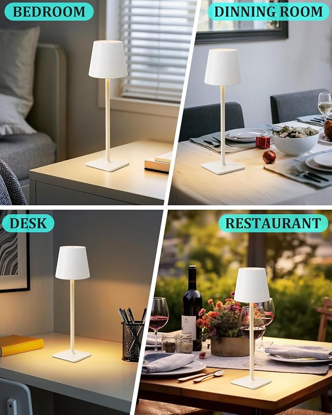 Fizrice Cordless Table Lamp Rechargeable Lamps: 6000mAh Battery Operated Table - Image 8