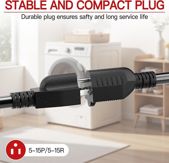 16/3 Indoor Extension Cord 12 FT, 3 Prong Power Cable, Suitable - Image 5