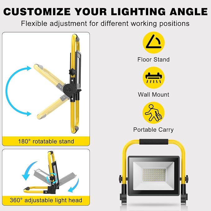 LED Work Light 10000 Lumens, Portable Work Light - Image 5