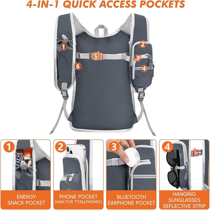 Seektop Small Hiking Backpack Expandable 12L-15L, Lightweight Packable - Image 5