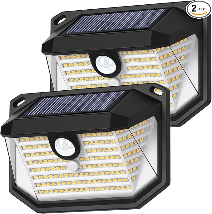 2-Pack Solar Outdoor Lights, Super Bright Solar Powered Motion Sensor Outdoor by Brightever
