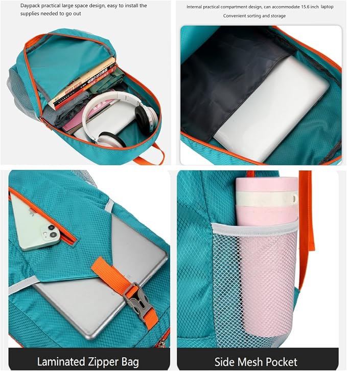 levayhill 25L Foldable Backpack & Bucket Hat 2 IN1 Combo, Lightweight packable - Image 3