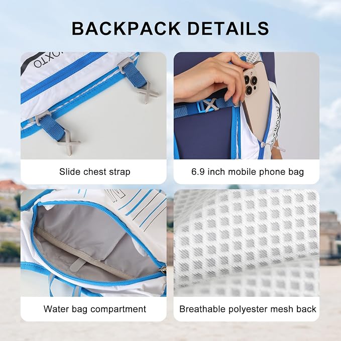 INOXTO Running Hydration Vest Backpack, Lightweight Insulated Pack - Image 6