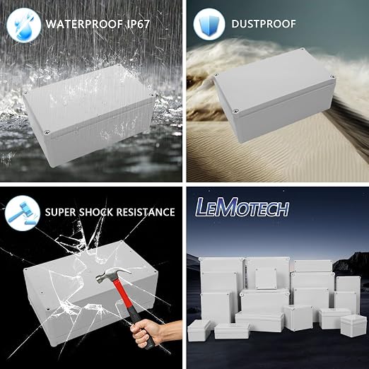 LeMotech Junction Box IP67 Waterproof Dustproof ABS Plastic Project Box - Image 8