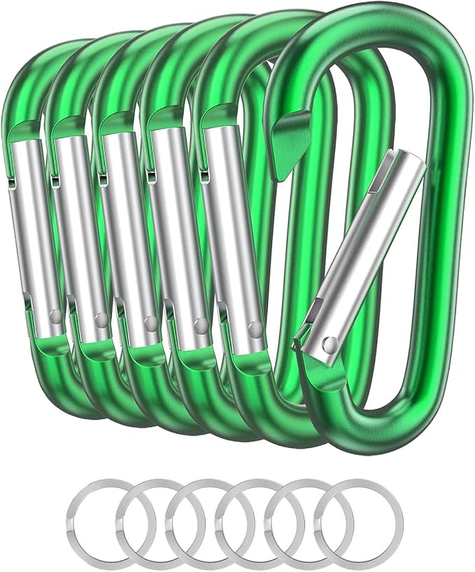 Carabiner Keychain Clip -3" Aluminum Carabiner D Ring, Caribeener Clips by LINGXINXIN